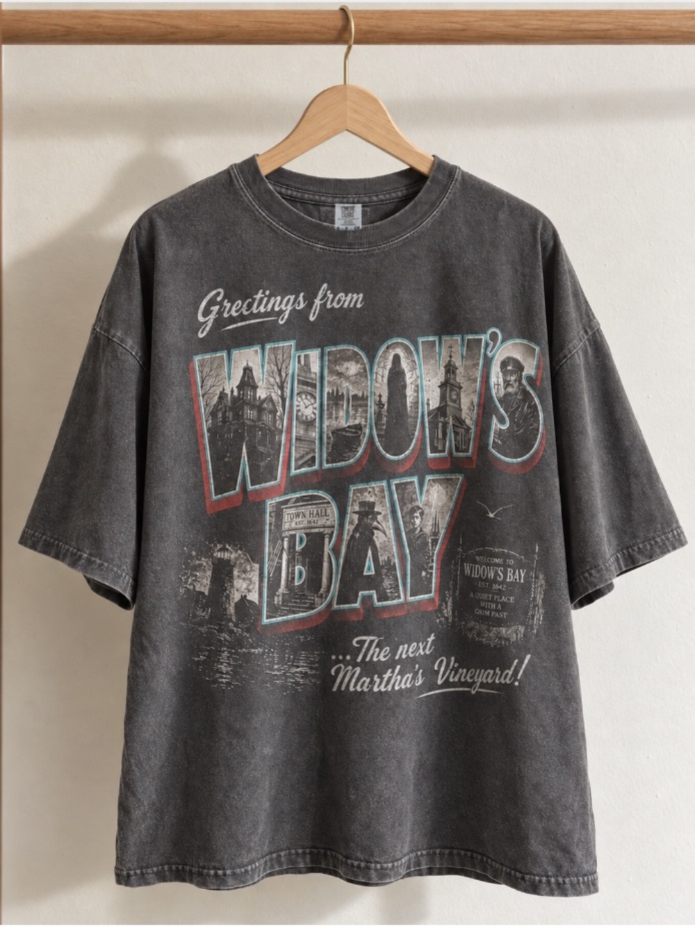 Greetings From Widow's Bay Shirt, Spooky Travel Shirt